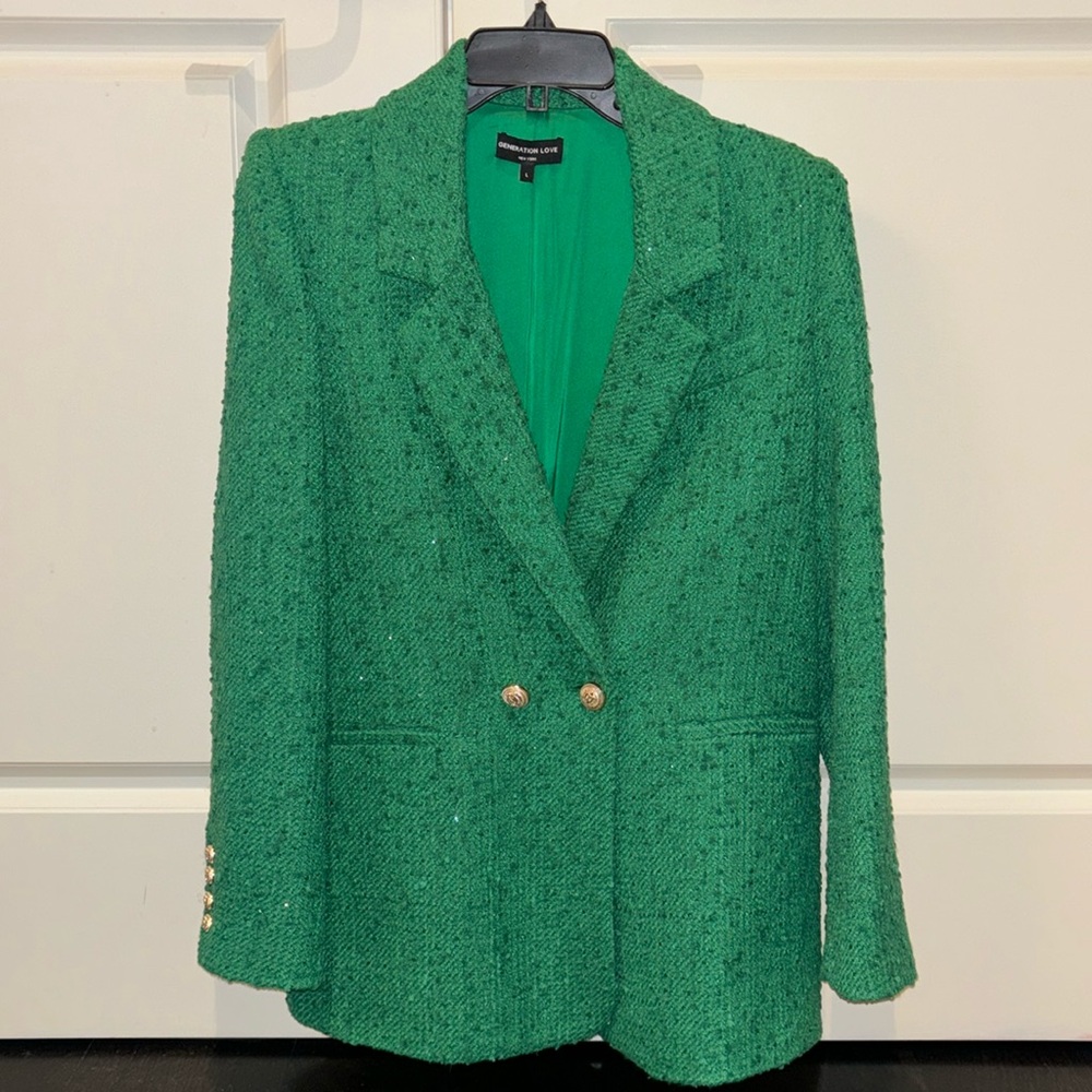 Generation Love Green Twead Blazer